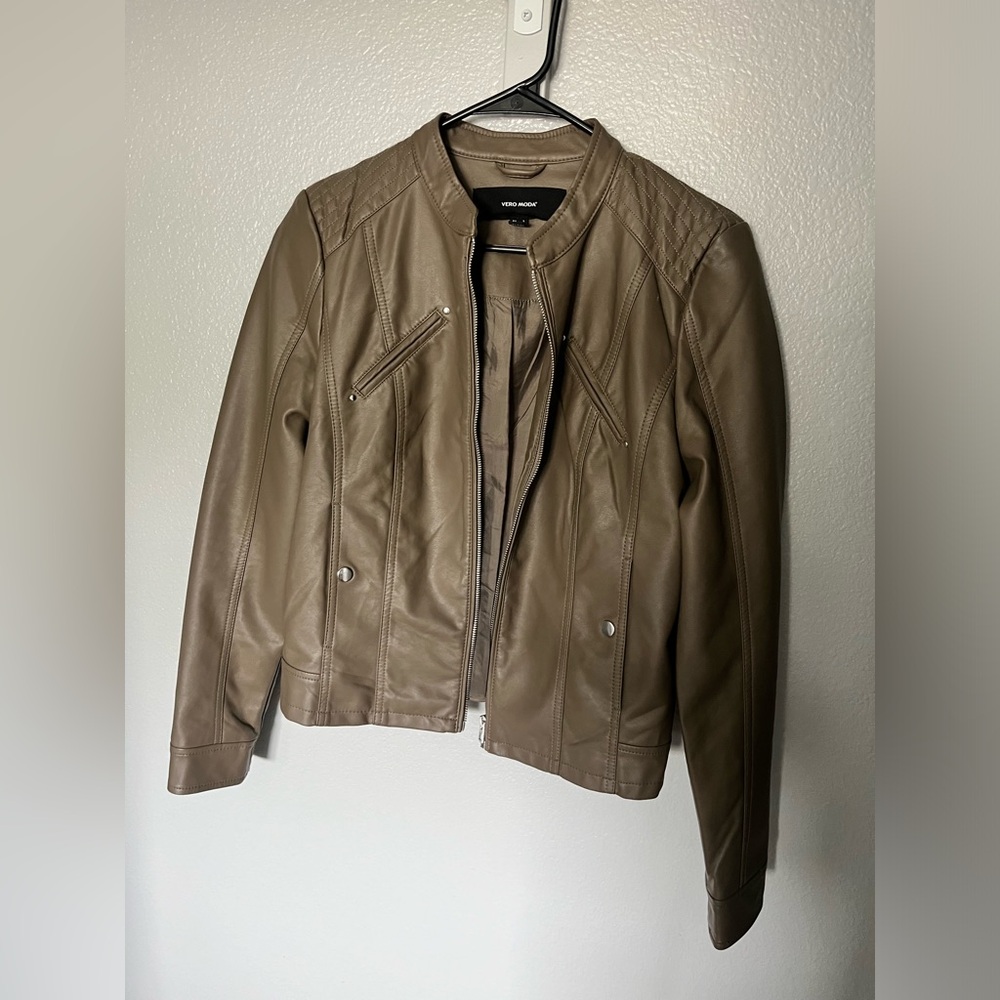 Vero Moda Women's Tan Moto Jacket